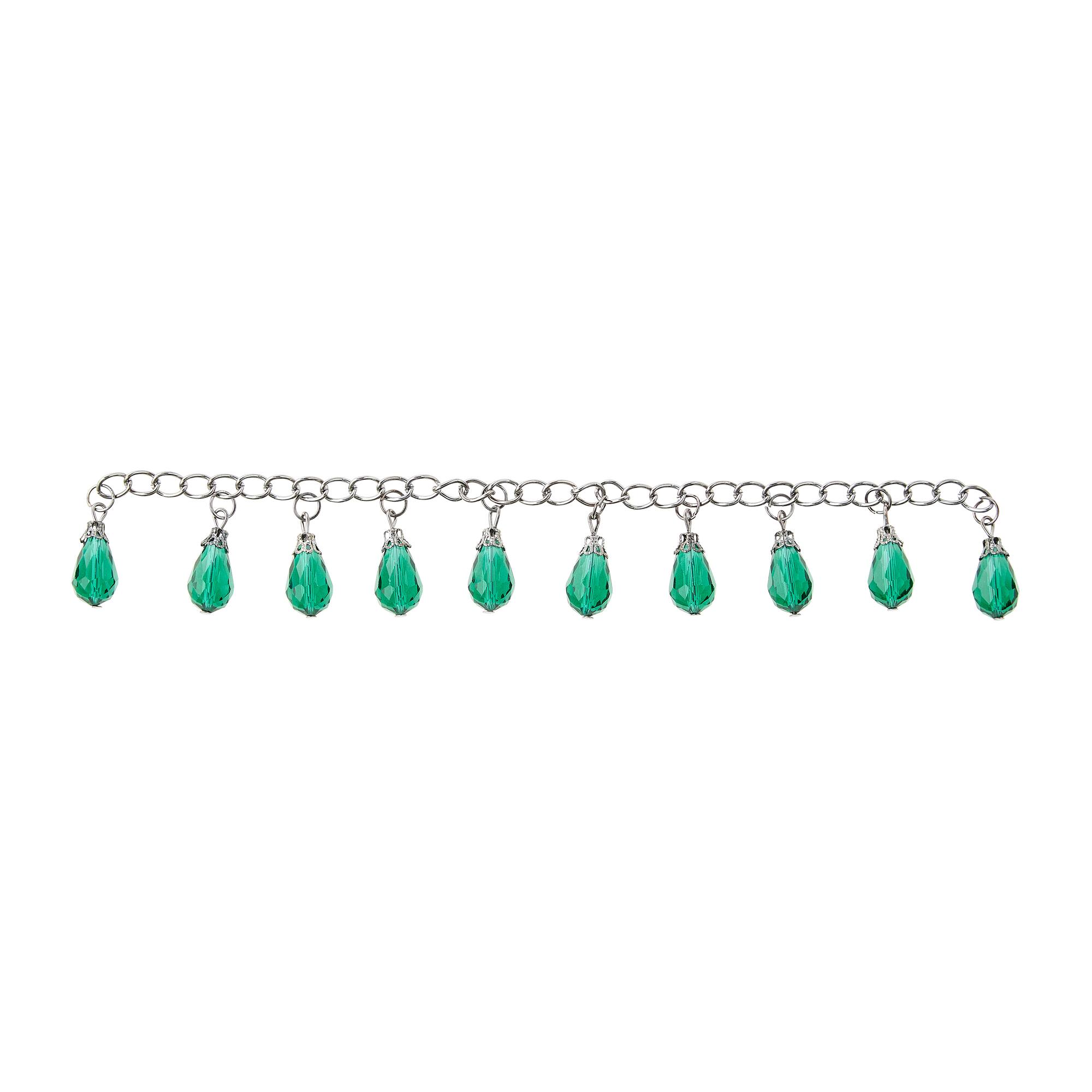 Green Teardrop Glass Beads Chain by Bead Landing™